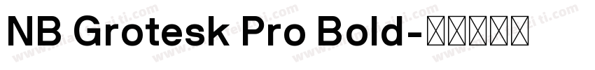 NB Grotesk Pro Bold字体转换